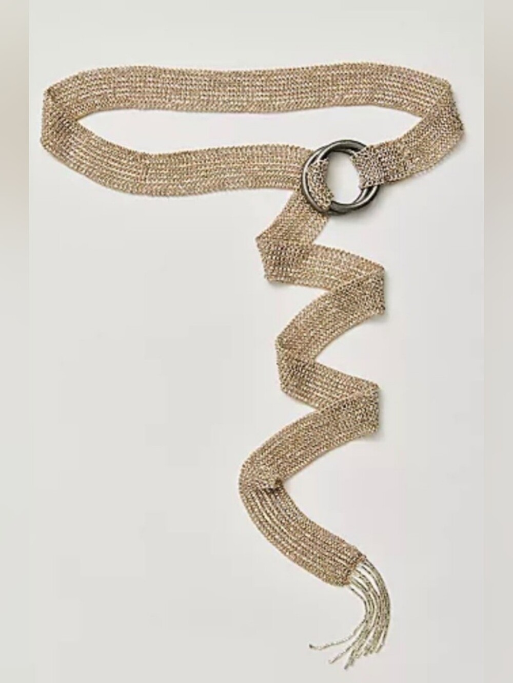 Free People Beaded Wrap Belt With Ring Buckle